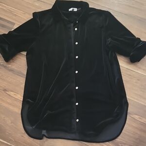 Calvin Klein Black Blouse Short Sleeve Casual Style